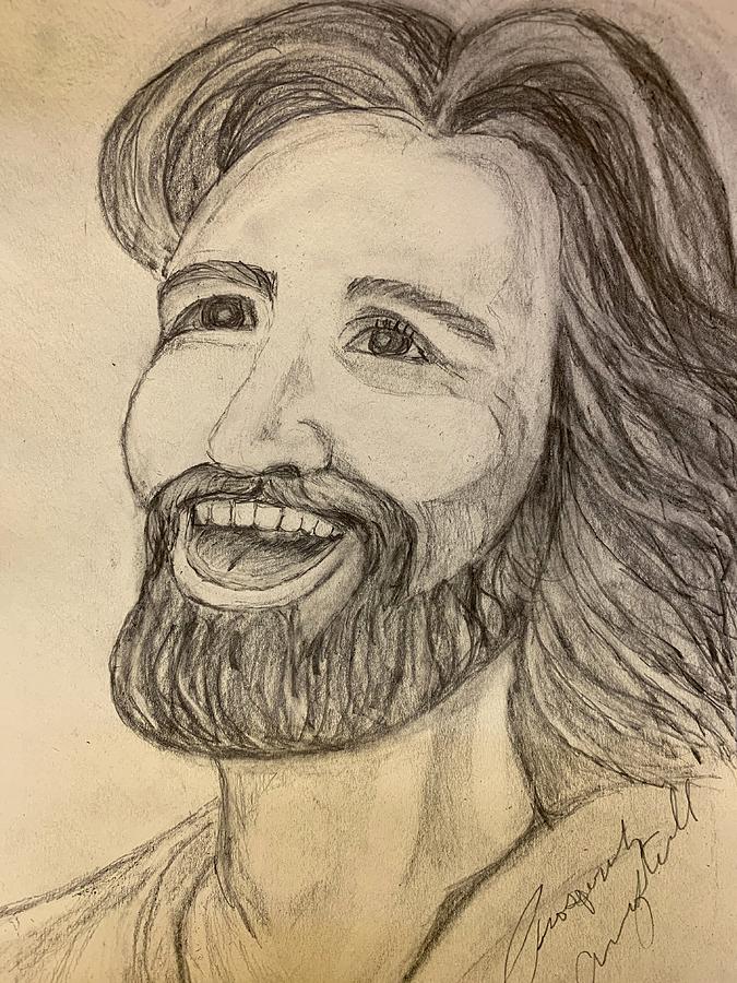 My Jesus laughing Drawing by Prosperity Campbell - Fine Art America