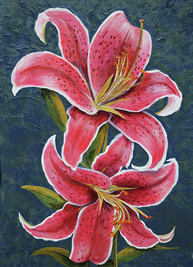 My Lilies Painting by Linda Goodman