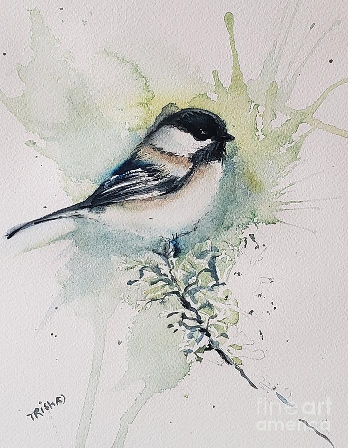 Nature Painting - My little chickadee. by Patricia Pushaw