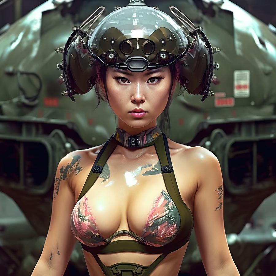 Portrait Digital Art - My little Chinese soldier No. 10 by My Head Cinema