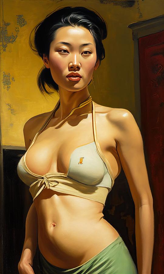 Portrait Painting - My little Chinese Woman by My Head Cinema