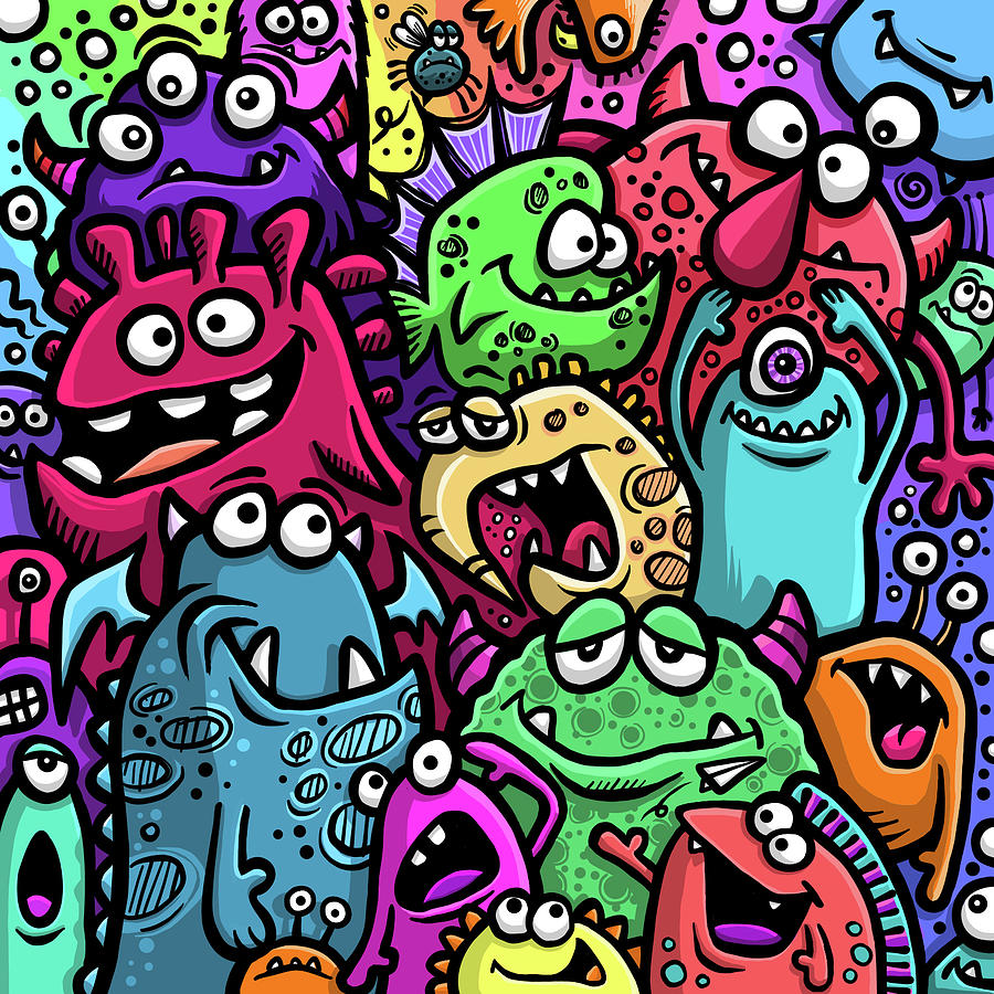 My Little Monsters Digital Art By Jason Holladay 