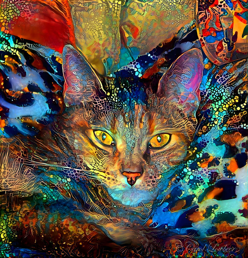 My little Tiger-Leopard Digital Art by Carol Lowbeer | Pixels