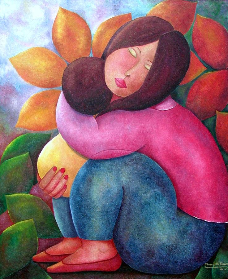 Mother Painting - My Little Treasure by Claudette Dean Mother Painting - My Little Treasure by Claudette Dean