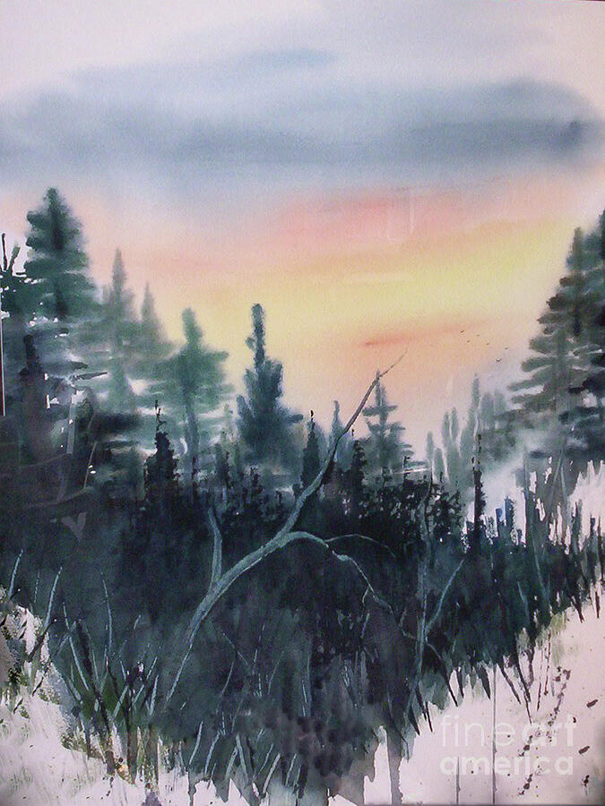 Search for Hope---Sunset at Mount LeConte Painting by Catherine Ludwig Donleycott