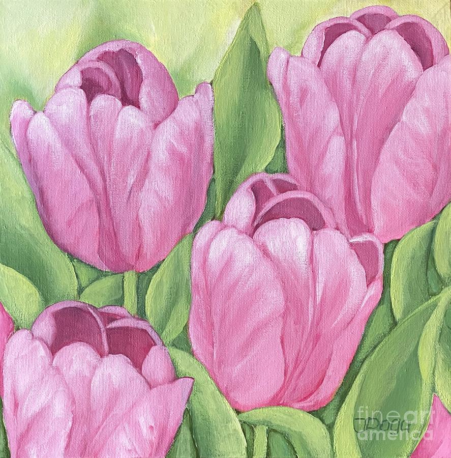My lovely spring tulips Painting by Inese Poga