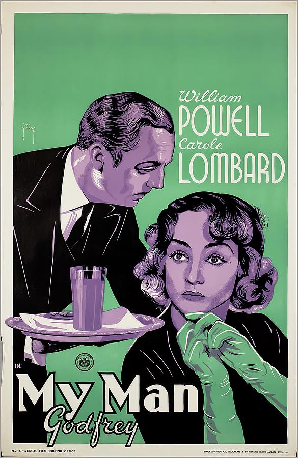 My Man Godfrey, 1936 - art by Joop Van Den Berg Mixed Media by Movie World Posters