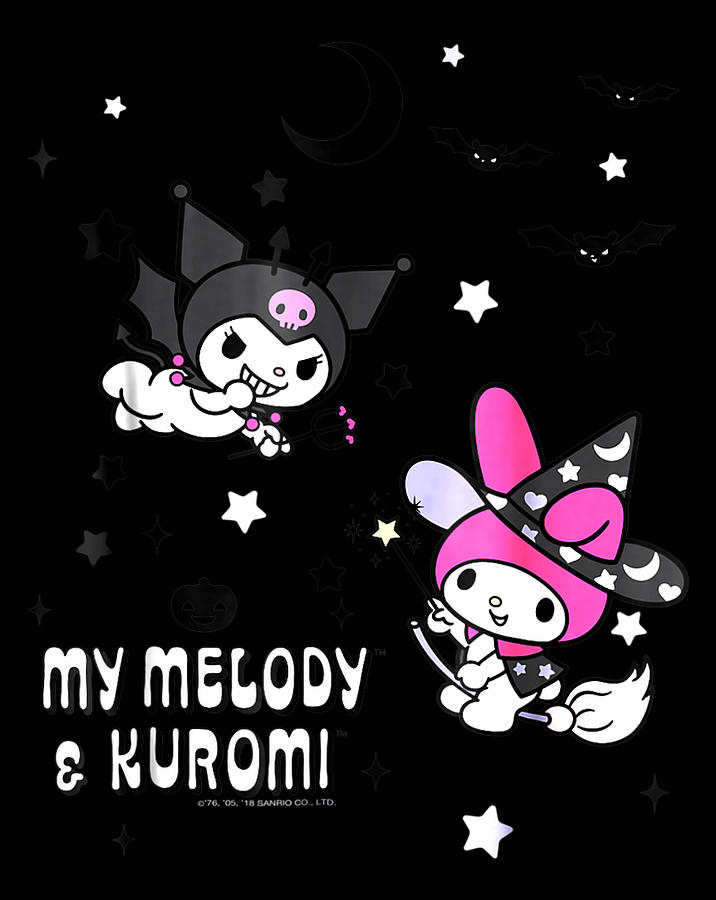 My Melody and Kuromi Halloween Tee Shirt Digital Art by Khachik Ashkaryan