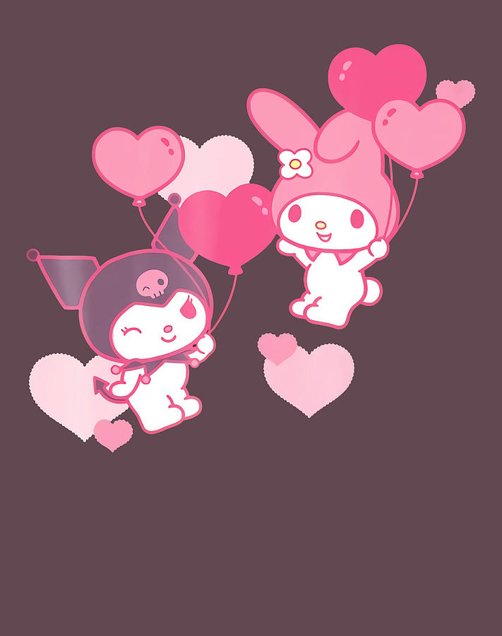 My Melody and Kuromi Valentine S Day Hearts Summer Fashion Teen Girl ...