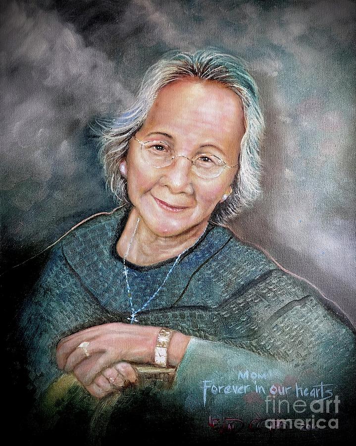 My Mom Painting by Leland Castro