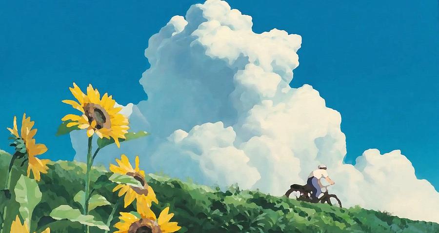 My Neighbor Totoro, Sunflower and Clouds, Ghibli Landscape Digital Art by  Hans Butterblumenhaus - Pixels