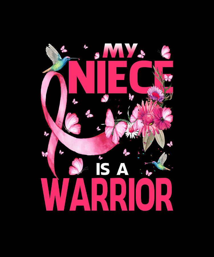 My Niece Is A Warrior Hummingbird Breast Cancer Awareness Sunflower Drawing By Thepassionshop 6512