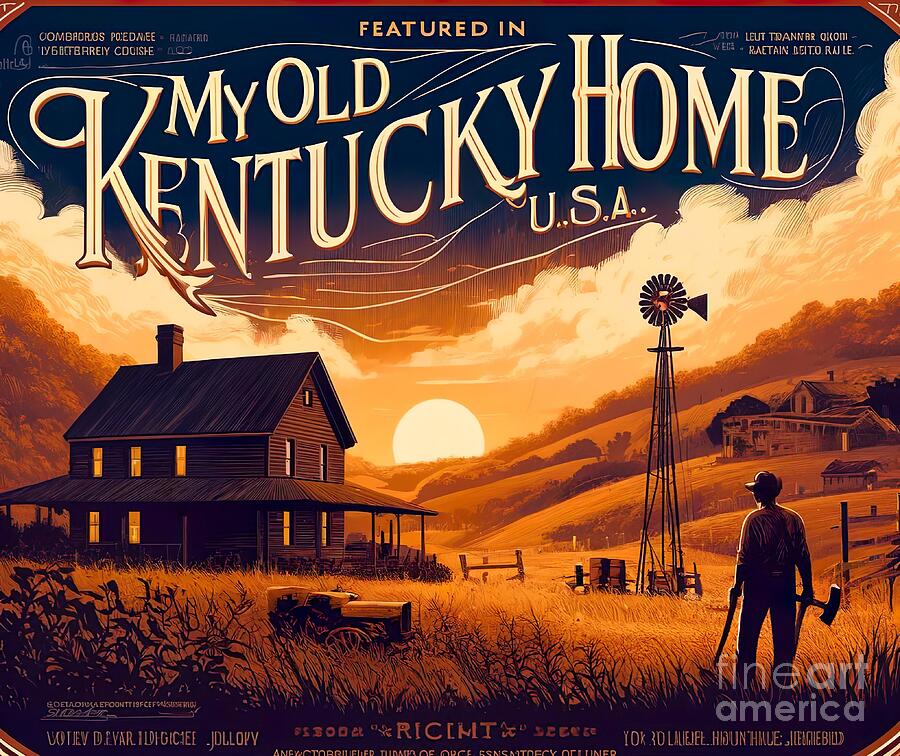 Sunset Digital Art - My Old Kentucky Home, from Harlan County, U.S.A. by Retro Movie Posters Sunset Digital Art - My Old Kentucky Home, from Harlan County, U.S.A. by Retro Movie Posters
