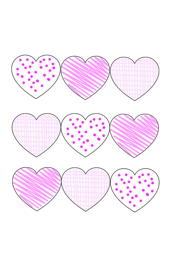 My Pink Hearts Digital Art by Moira Law