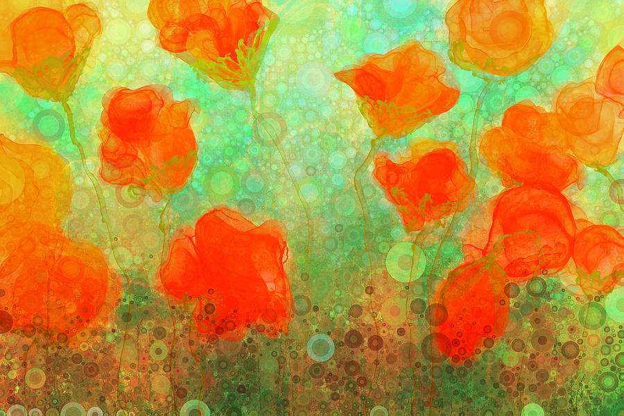 My Poppy Garden Digital Art by Peggy Collins