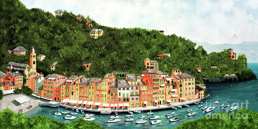My Portofino - prints of oil painting Painting by Mary Grden