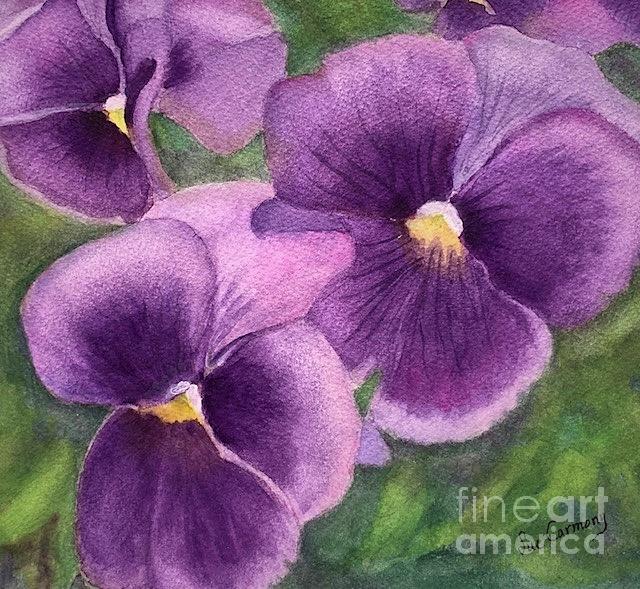 My Pretty Pansies Painting by Sue Carmony