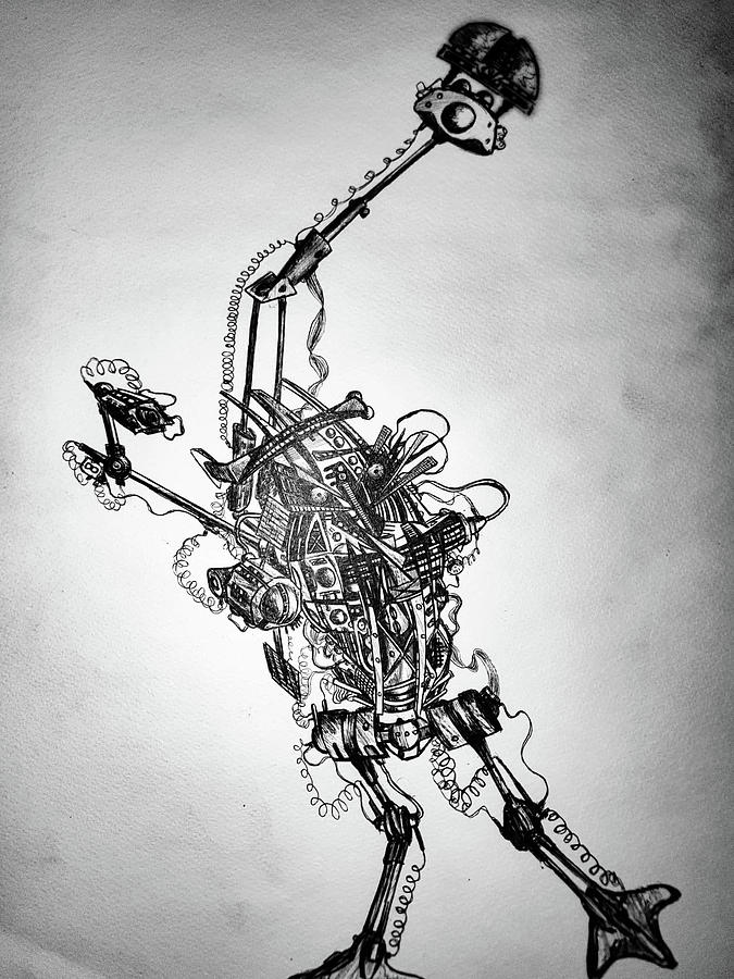 Fantasy Drawing - My Funny Robot  by Antonis Meintanis