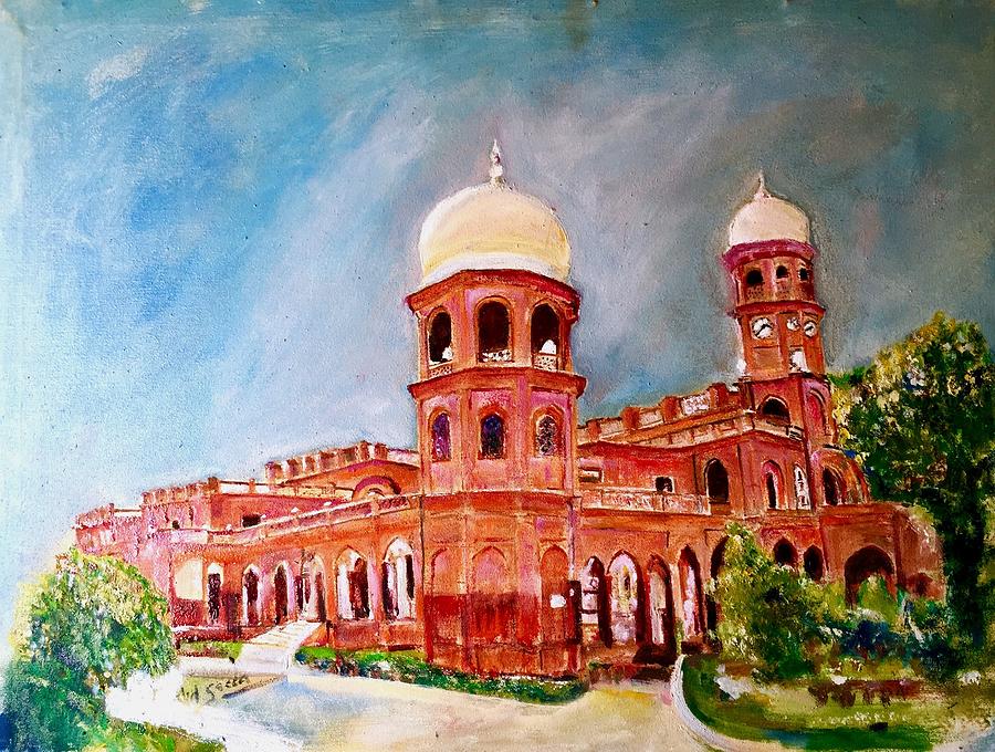 My school. Painting by Khalid Saeed