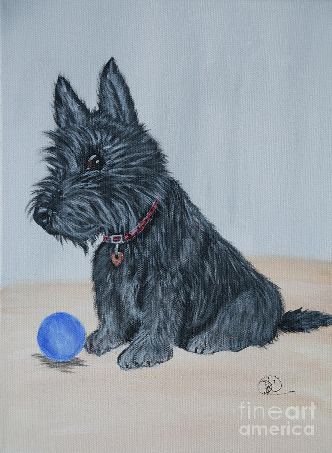 My Scottish Friend Puppy Days Painting by Deborah Klubertanz