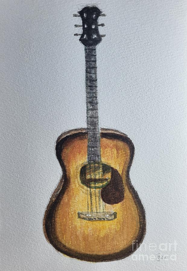 My Sons Guitar Painting by Stacy C Bottoms