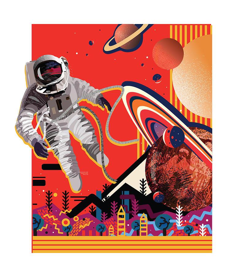 Astronaut Digital Art - My Space Home by Sunil Kumar Kashyap