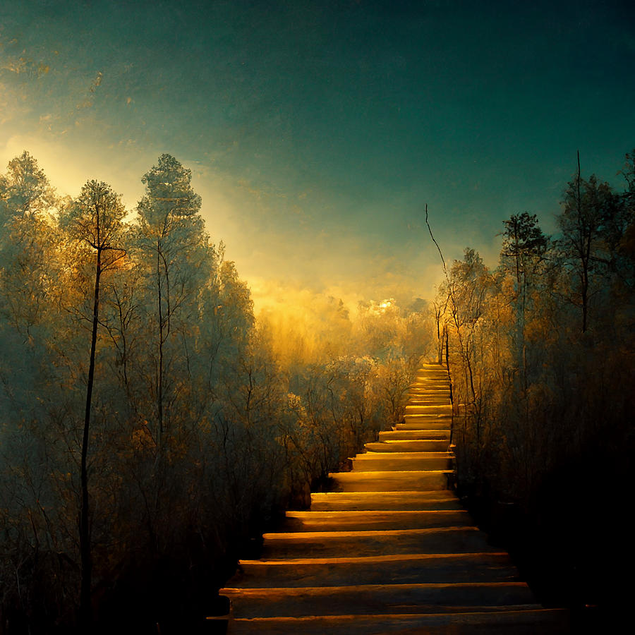 Paradise Digital Art - My Stairway to Heaven by Andrea Barbieri