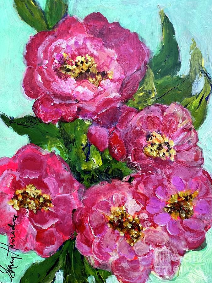 My Summer Roses Painting by Sherry Harradence