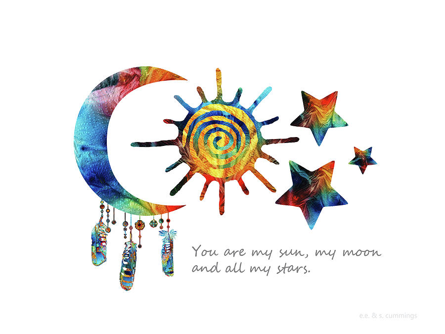 Sun Painting - My Sun Moon And Stars - Sharon Cummings by Sharon Cummings
