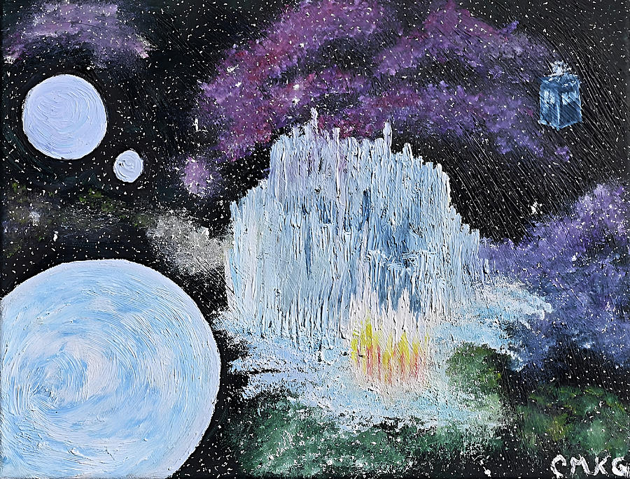 My Tardis at Starfall Painting by Christina Knight