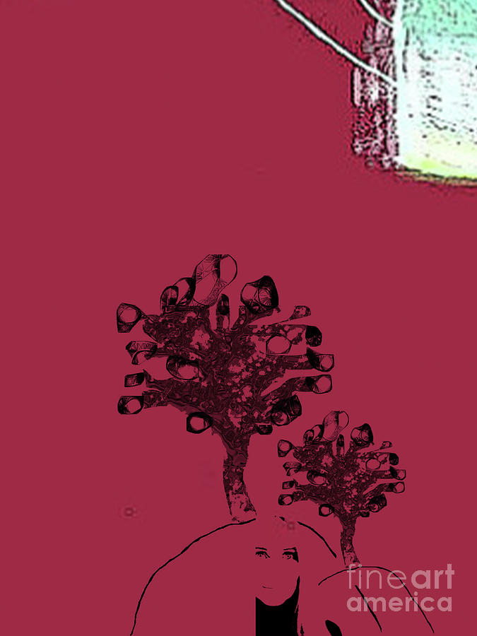 My Tree and A small one - Series C Digital Art by Alexandra Vusir