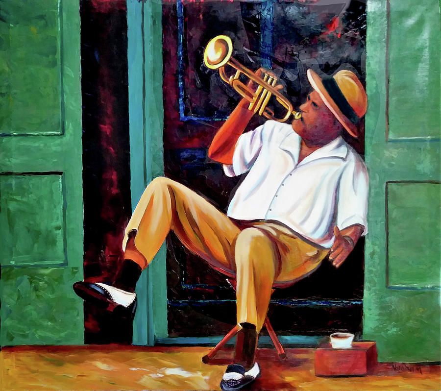 My trumpet Painting by Jose Manuel Abraham