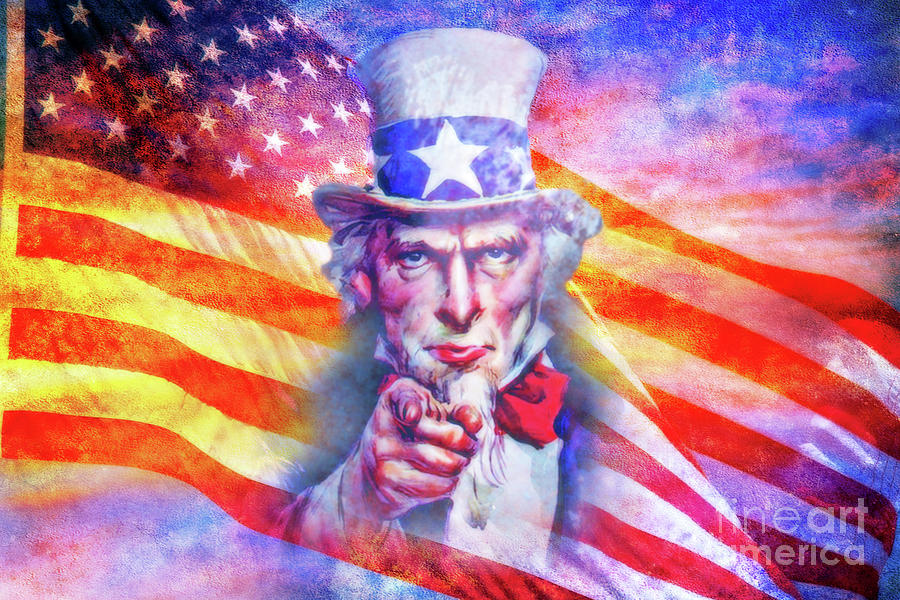 My Uncle Sam Flag Version Digital Art by Randy Steele