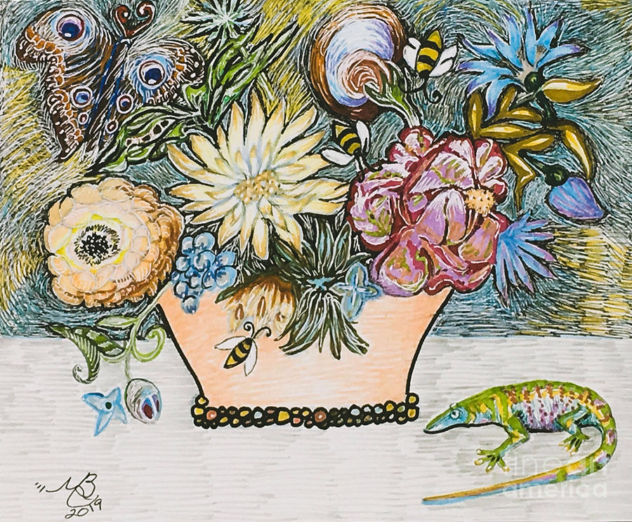 Flower Painting - My Van Gogh Flowers by Melin Baker