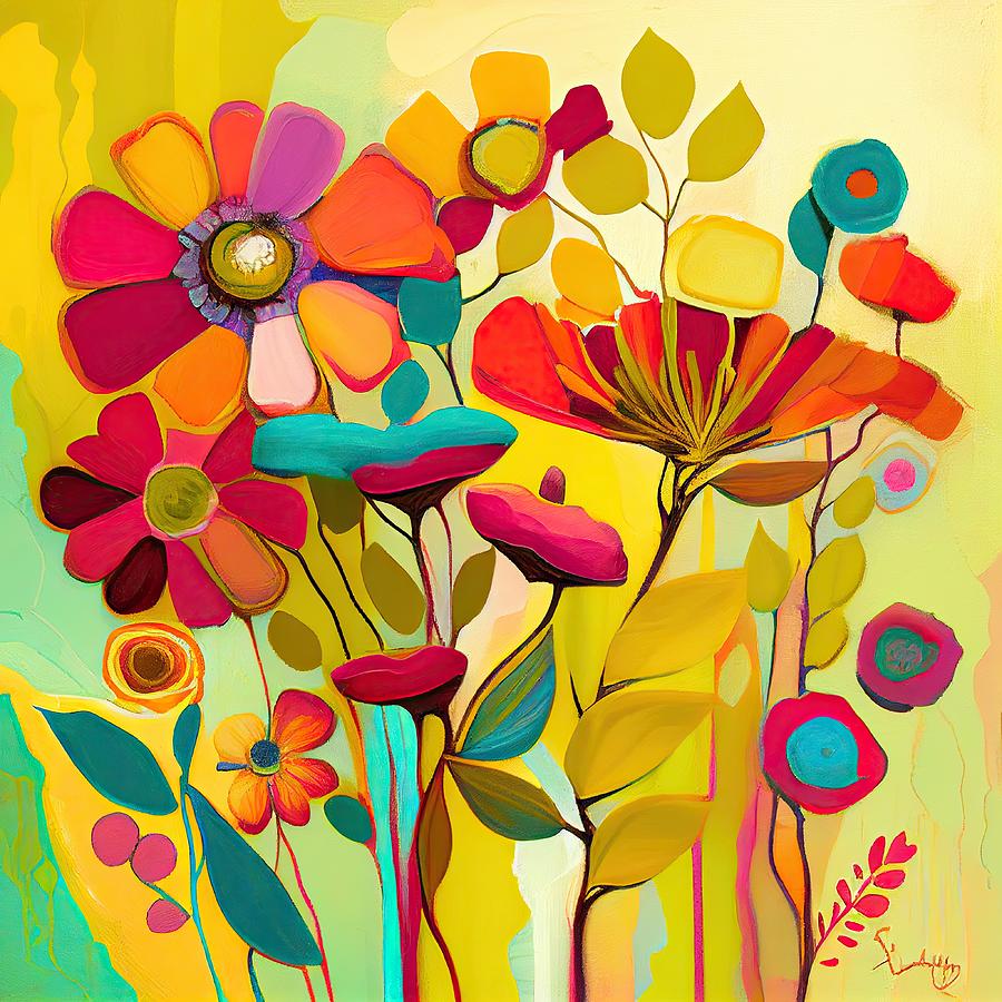Flower Painting - My wonderful Garden No.9 by My Head Cinema