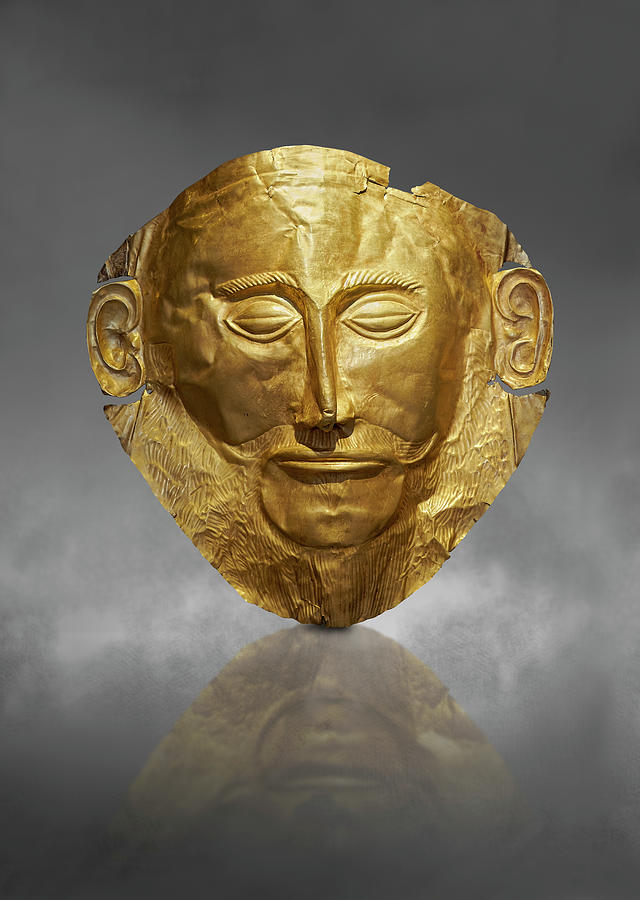 Mycenaean gold Mask of Agamemnon - Mycenae - National Archaeological Museum of Athens #2 Photograph by Paul E Williams