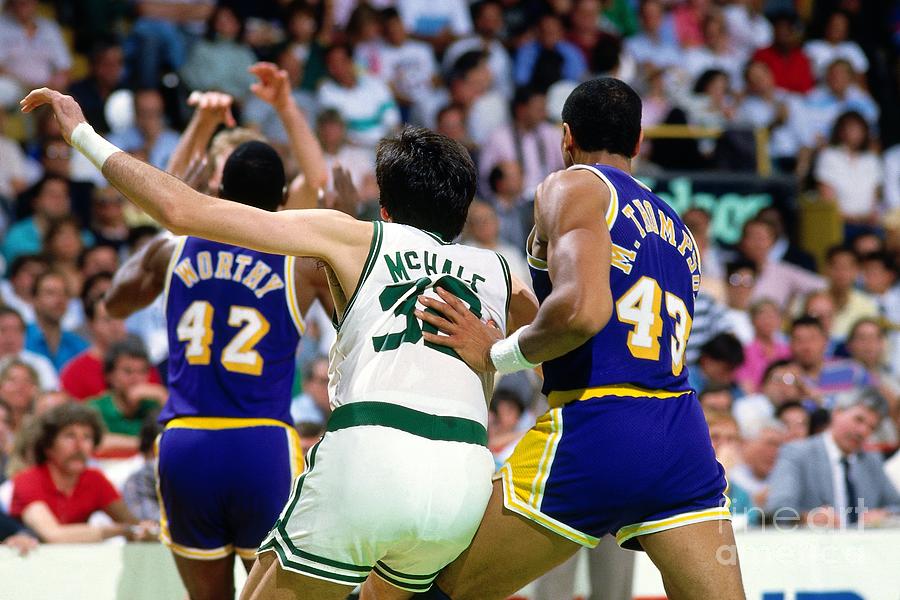 Mychal Thompson and Kevin Mchale Photograph by Dick Raphael