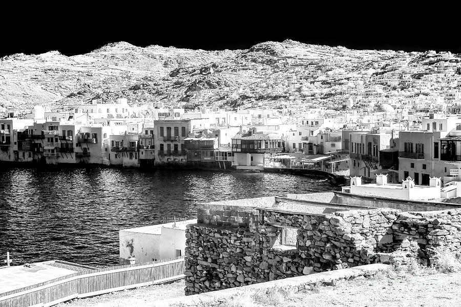 Unique Photograph - Mykonos Little Venice Infrared by John Rizzuto