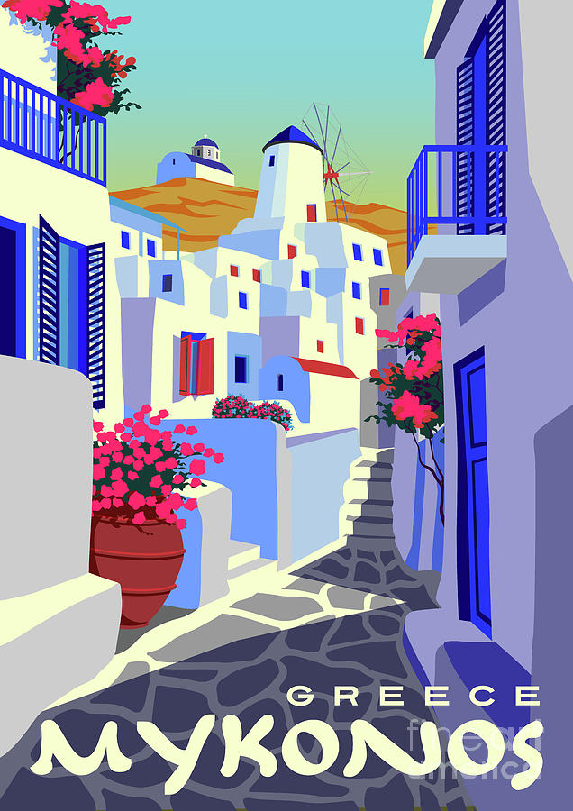 vertaler Gewond raken Geavanceerd Mykonos island, Greece Digital Art by Alver Studio - Pixels