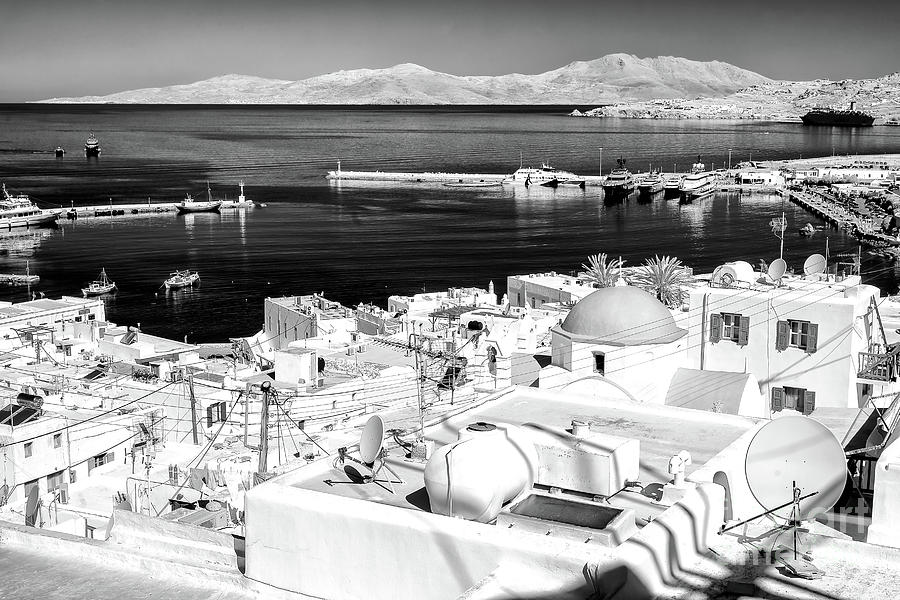 Mykonos Town Old Port Infrared in Greece Photograph by John Rizzuto