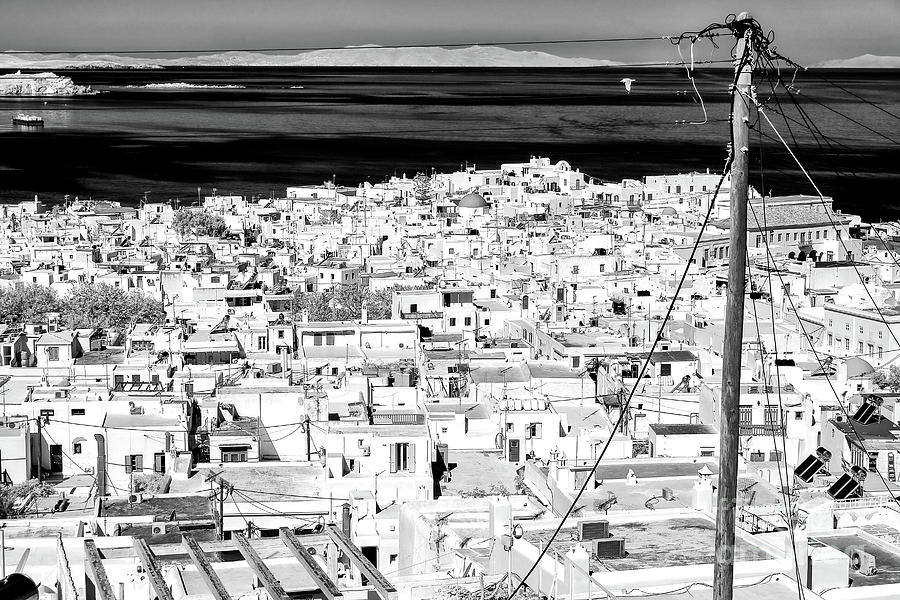 Unique Photograph - Mykonos Town on the Aegean Sea infrared in Greece by John Rizzuto