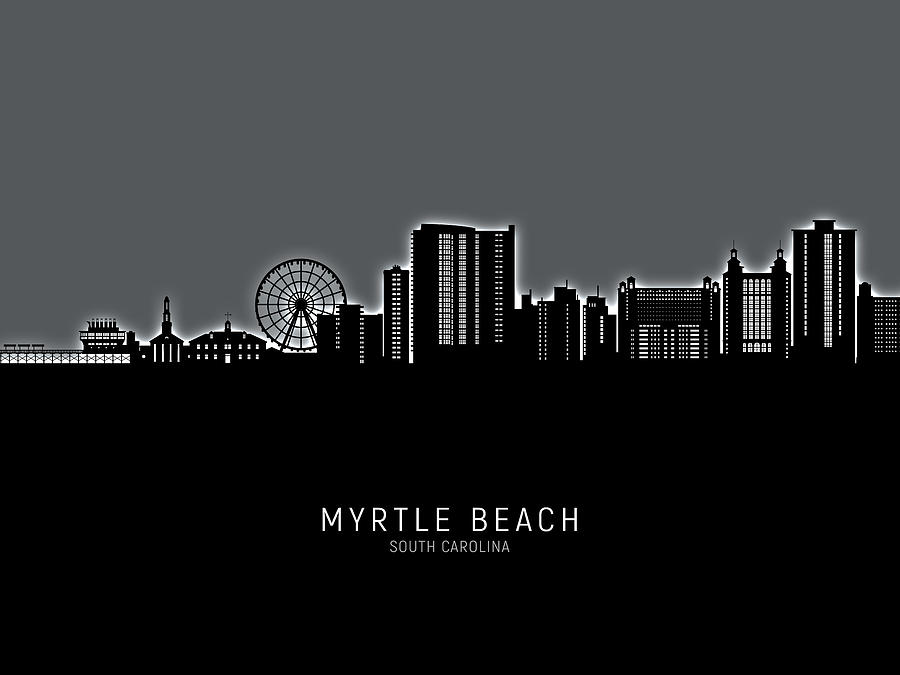 Myrtle Beach South Carolina Skyline #16 Digital Art by Michael Tompsett