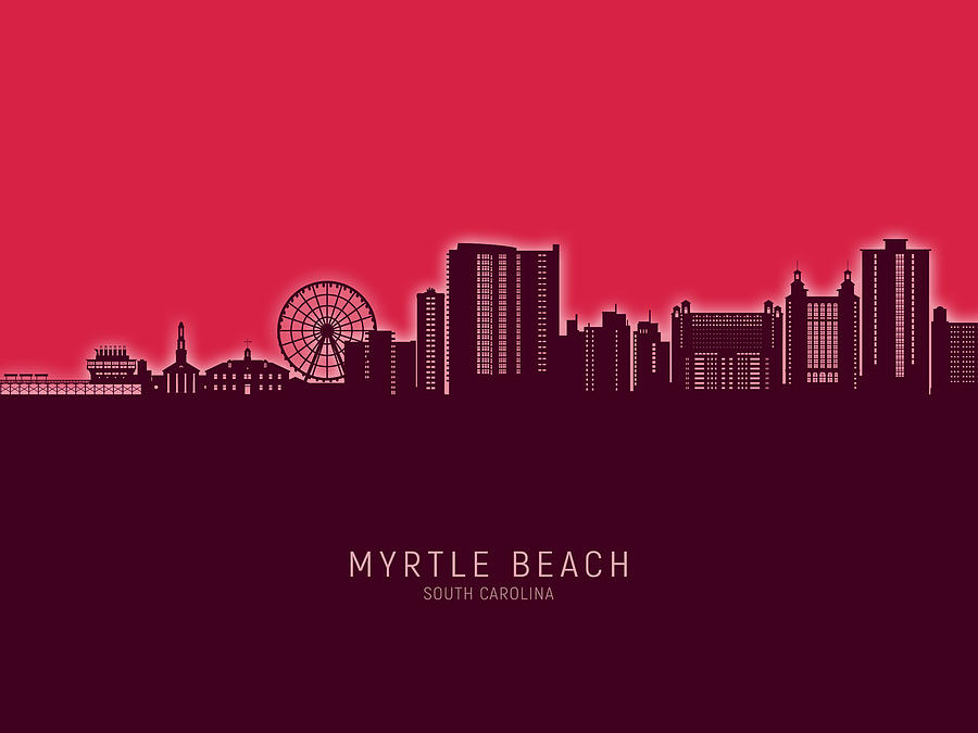 Myrtle Beach South Carolina Skyline #21 Digital Art by Michael Tompsett
