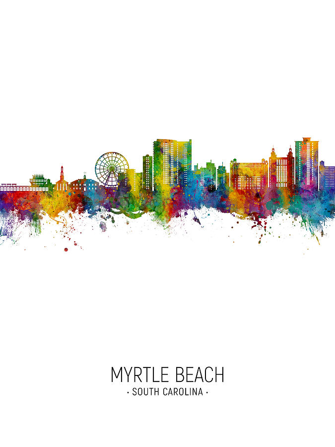 Myrtle Beach South Carolina Skyline #24 Digital Art by Michael Tompsett