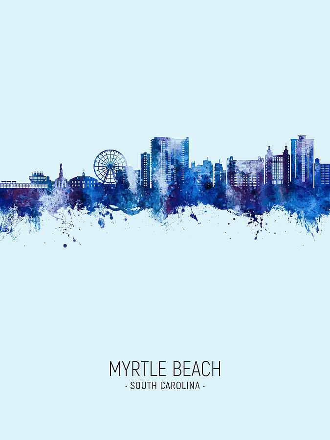 Myrtle Beach South Carolina Skyline #26 Digital Art by Michael Tompsett