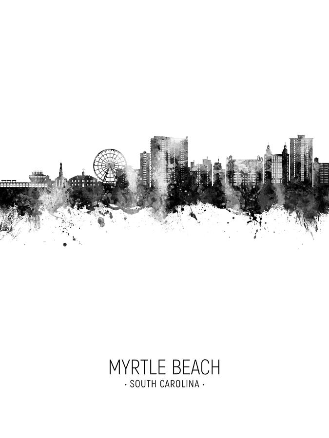 Myrtle Beach South Carolina Skyline #28 Digital Art by Michael Tompsett