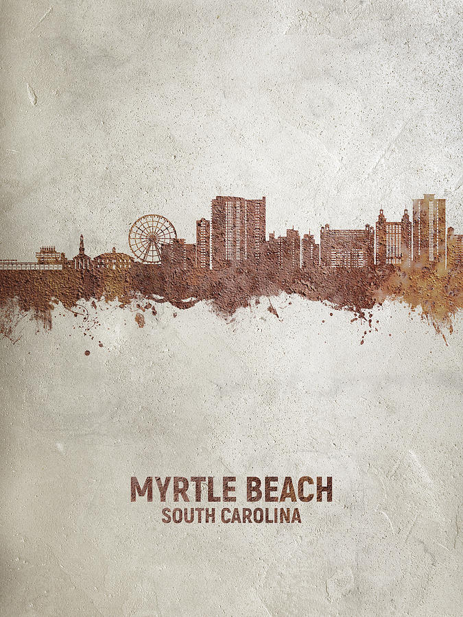 Myrtle Beach South Carolina Skyline #40 Digital Art by Michael Tompsett