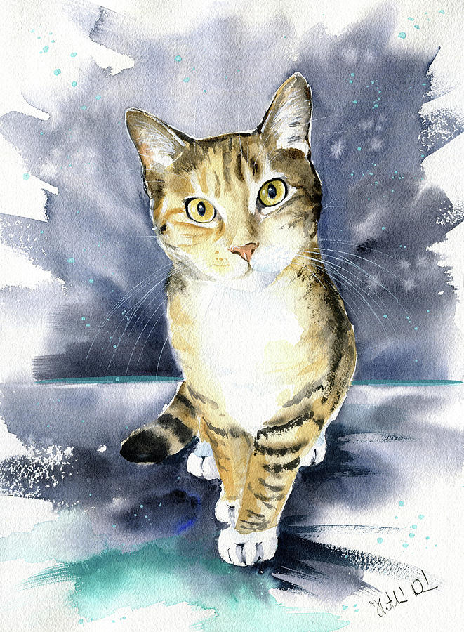 Myrtle Cat Painting Painting by Dora Hathazi Mendes