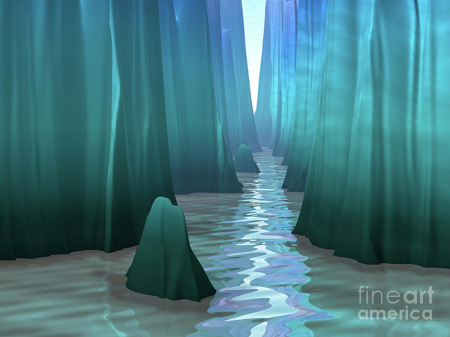 Mysterious Canyon Passage Digital Art by Phil Perkins