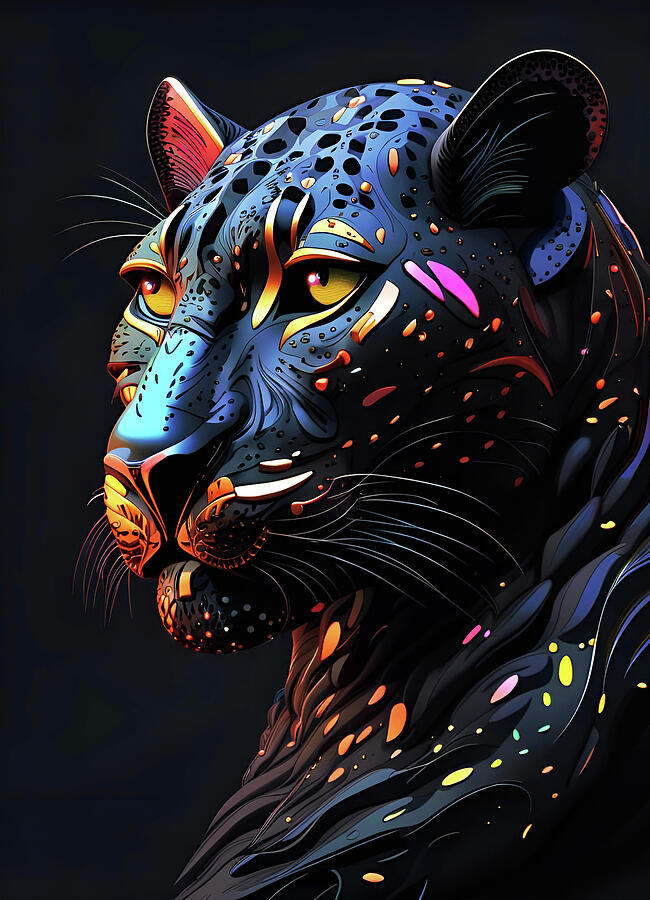 Mysterious Futuristic Leopard Head Digital Art by Freddy B Mysterious Futuristic Leopard Head Digital Art by Freddy B
